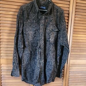 Roper Black and Gold Paisley Men's Shirt